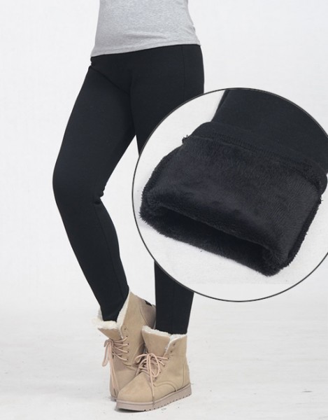 Women Plus Size Fur Lined Legging Warm Tight Winter Pants Winter Clothes 8818