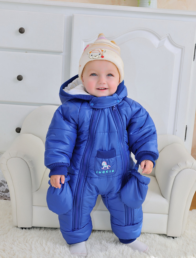Baby Extra Warm Winter OuterWear Hoodie Jumpsuit with gloves - Winter ...