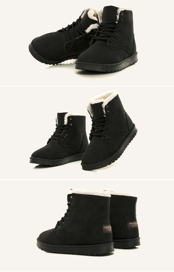 Short Winter Boots for Women With Faux Fur Lining Classic Design Snow ...