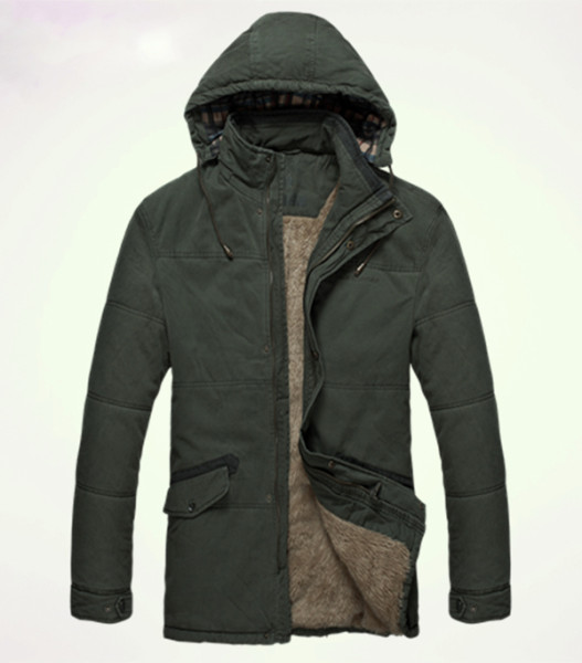 Men's Plus Size 7XL Cotton Padded Fleece Lining Winter Coat Jacket ...