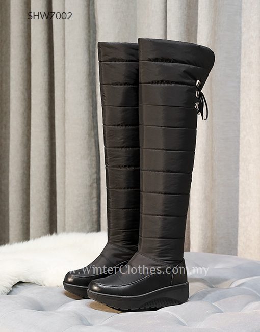 knee high fleece lined boots